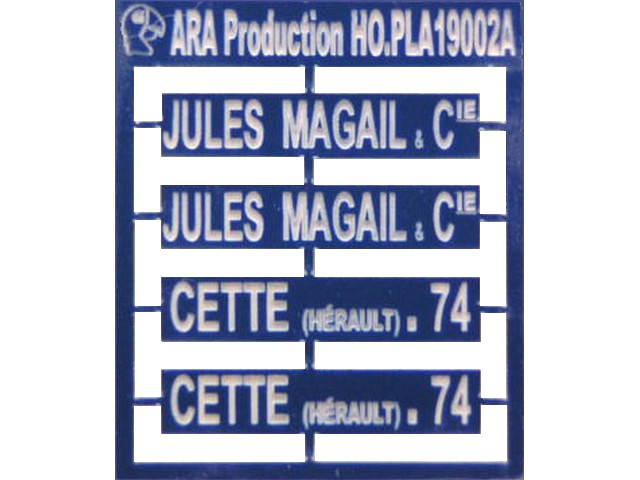 ARA - HO.PLA19002A Plaques Wagons H0 - JULES MAGAIL & Cie, CETTE (Hrault).74